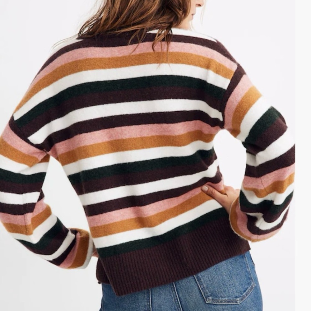 Madewell Striped Payton Pullover Sweater Coziest Yarn merino alpaca Striped 
🤎